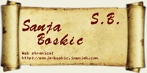 Sanja Boškić vizit kartica